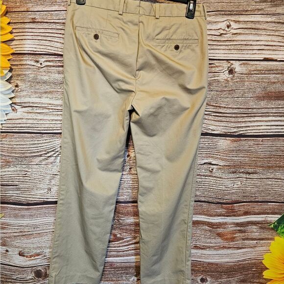 Land's End Khaki Pants men's 32 tailored fit 100% supima Pre-owned - Picture 2 of 6